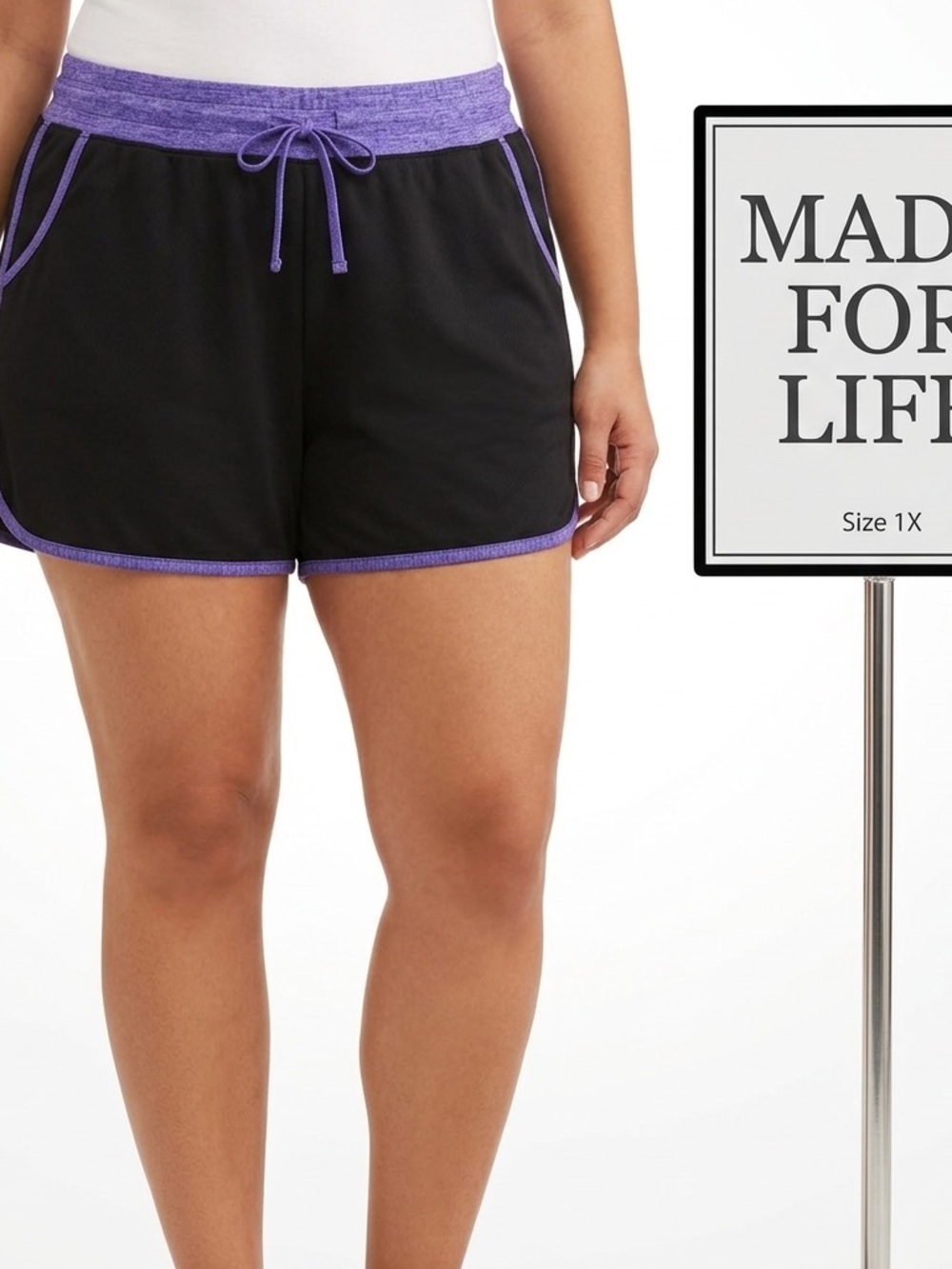 Made for Life Drawstring Athletic Shorts 1X